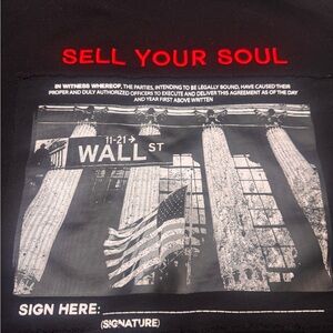 Maniere De Voir Black Sweatshirt with Red and White Graphic